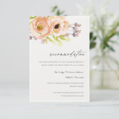 ロマンチックなピンク、パープル、ブルーの花の装飾 招待状 (スタンド正面)