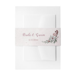 ロマンチックなピンク、白、シナモンのバラ結婚ズ 招待状ベリーバンド