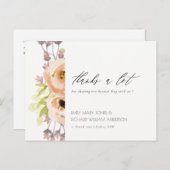 ロマンチックなピンク、紫、青のフローラありがとう ポストカード (正面/裏面)