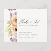 ロマンチックなピンク、紫、青のフローラありがとう ポストカード (正面)