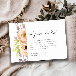 ロマンチックなピンク、紫、青のフローラ情報 招待状