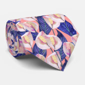 ロマンチックなピースリリー模様 ネクタイ (ロール)