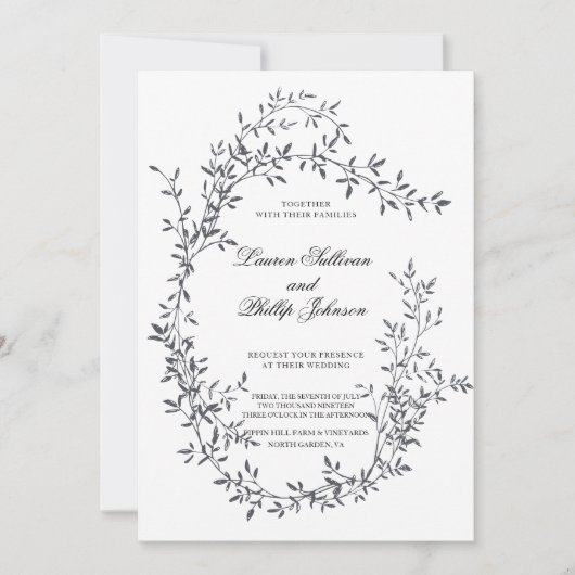 ロマンチックなファインアートフローラ結婚式招待状 招待状 (正面)