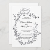 ロマンチックなファインアートフローラ結婚式招待状 招待状 (正面/裏面)