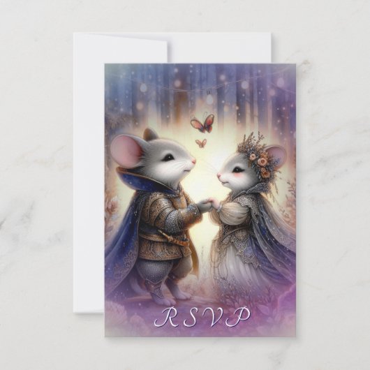 ロマンチックなファンタジー結婚童話 出欠カード (正面)