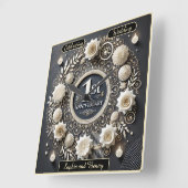 ロマンチックなファースト・アニバーサリー・リース・デザイン スクエア壁時計 (傾斜)