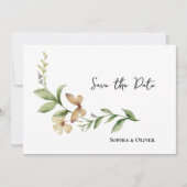 ロマンチックなフィールド花の結婚式の日付を保存 招待状 (正面)