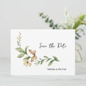 ロマンチックなフィールド花の結婚式の日付を保存 招待状 (スタンド正面)