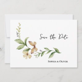 ロマンチックなフィールド花の結婚式の日付を保存 招待状