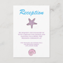 ロマンチックなフェアリーテイル人魚のウェディングレセプション エンクロージャーカード