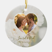 ロマンチックなフェードホワイトローズハート写真ウェディング