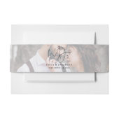 ロマンチックなフォトオーバーレイ私たちは名前を行う日付結婚の 招待状ベリーバンド (正面例)