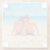 ロマンチックなフォトグラスコースターと名前をカスタムする ガラスコースター (裏面)