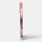 ロマンチックなフォトピンクのローズモノグラムかわいいイニシャル iPhoneケース (左側面)