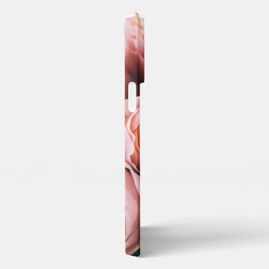 ロマンチックなフォトピンクのローズモノグラムかわいいイニシャル iPhoneケース (右側面)