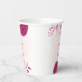 ロマンチックなフクシアと白い花の植物園 紙コップ (左)