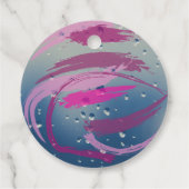 ロマンチックなフューシャ & ソフトピンクの筆跡タグ フェイバータグ (裏面)