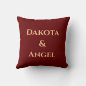 ロマンチックなフラワーレッド金ゴールドカップルの初めてのクリスマス クッション (裏面)