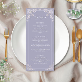 ロマンチックなフランスの薄紫エレガントなウェディングメニュー メニュー