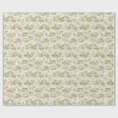 ロマンチックなフランス庭園でのウェディング　水彩パターン ラッピングペーパー (フラット)