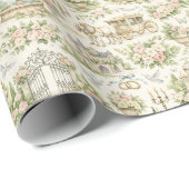 ロマンチックなフランス庭園でのウェディング　水彩パターン ラッピングペーパー (ロールコーナー)