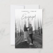 ロマンチックなフルフォト&手書きスクリプトの婚約おめでとう 招待状 (正面)