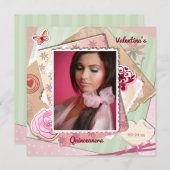 ロマンチックなフレームフォト招待状 招待状 (正面/裏面)