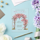 ロマンチックなフローラおとぎ話結婚リース アクリル招待状 (インサイチュ (ウェディング))