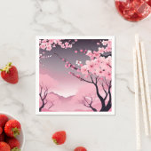 ロマンチックなフローラさくらんぼブロッサム スタンダードカクテルナプキン (インサイチュ)