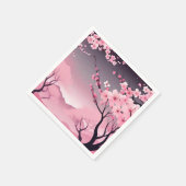 ロマンチックなフローラさくらんぼブロッサム スタンダードカクテルナプキン (角)