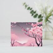 ロマンチックなフローラさくらんぼブロッサム ポストカード (スタンド正面)