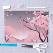 ロマンチックなフローラさくらんぼブロッサム 薄葉紙 (クラフト)