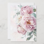 ロマンチックなフローラの水色のバラベビーシャワー 招待状 (裏面)