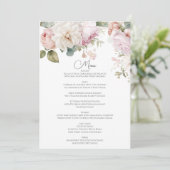 ロマンチックなフローラの水色のバラ結婚ズ メニュー (スタンド正面)