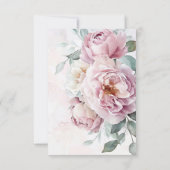 ロマンチックなフローラの水色のバラ結婚ズ 出欠カード (裏面)