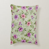 "ロマンチックなフローラアクセント枕 – Pとセージ緑 アクセントクッション (裏面(縦))