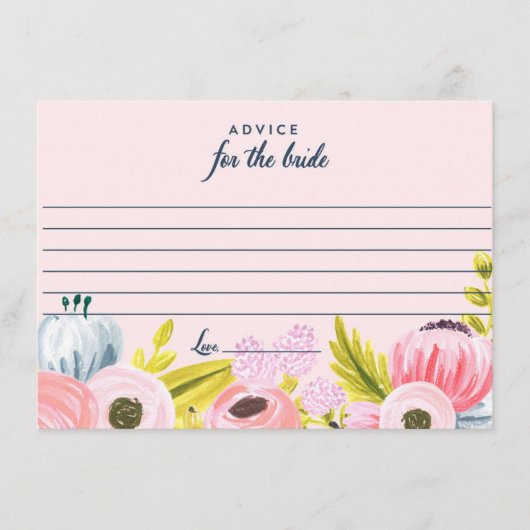 ロマンチックなフローラアドバイスのための花嫁カード アドバイスカード (正面)