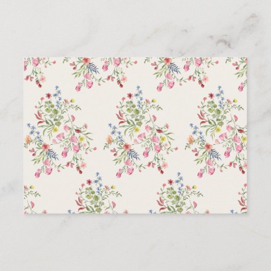 ロマンチックなフローラアーチデジタルウェディングRSVP 招待状 (裏面)