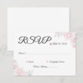 ロマンチックなフローラウェディングRSVPカード 出欠カード (正面/裏面)