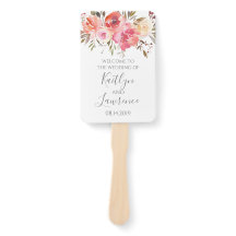 ロマンチックなフローラウォーターカラーフラワーズ結婚式 プログラム