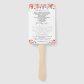 ロマンチックなフローラウォーターカラーフラワーズ結婚式 プログラム ハンドファン (裏面)