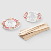 ロマンチックなフローラウォーターカラーフラワーズ結婚式 プログラム ハンドファン (組立なし)