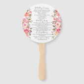 ロマンチックなフローラウォーターカラーフラワーズ結婚式 プログラム ハンドファン (裏面)