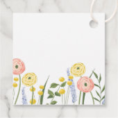 ロマンチックなフローラエレガンスベビーシャワーギフトラベル フェイバータグ (裏面)