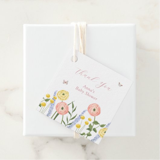 ロマンチックなフローラエレガンスベビーシャワーギフトラベル フェイバータグ (インサイチュ)