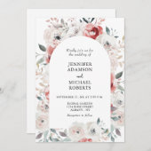 ロマンチックなフローラガーデンエレガントな結婚式 招待状 (正面/裏面)