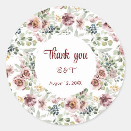 ロマンチックなフローラガーデンヴィンテージ結婚式 ラウンドシール