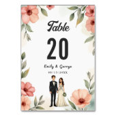 ロマンチックなフローラガーデン新郎新婦結婚ズ テーブルナンバー (正面)