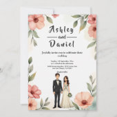 ロマンチックなフローラガーデン新郎新婦結婚ズ 招待状 (正面)