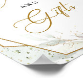 ロマンチックなフローラガーデン金ゴールドカードとギフトサイン ポスター (角)